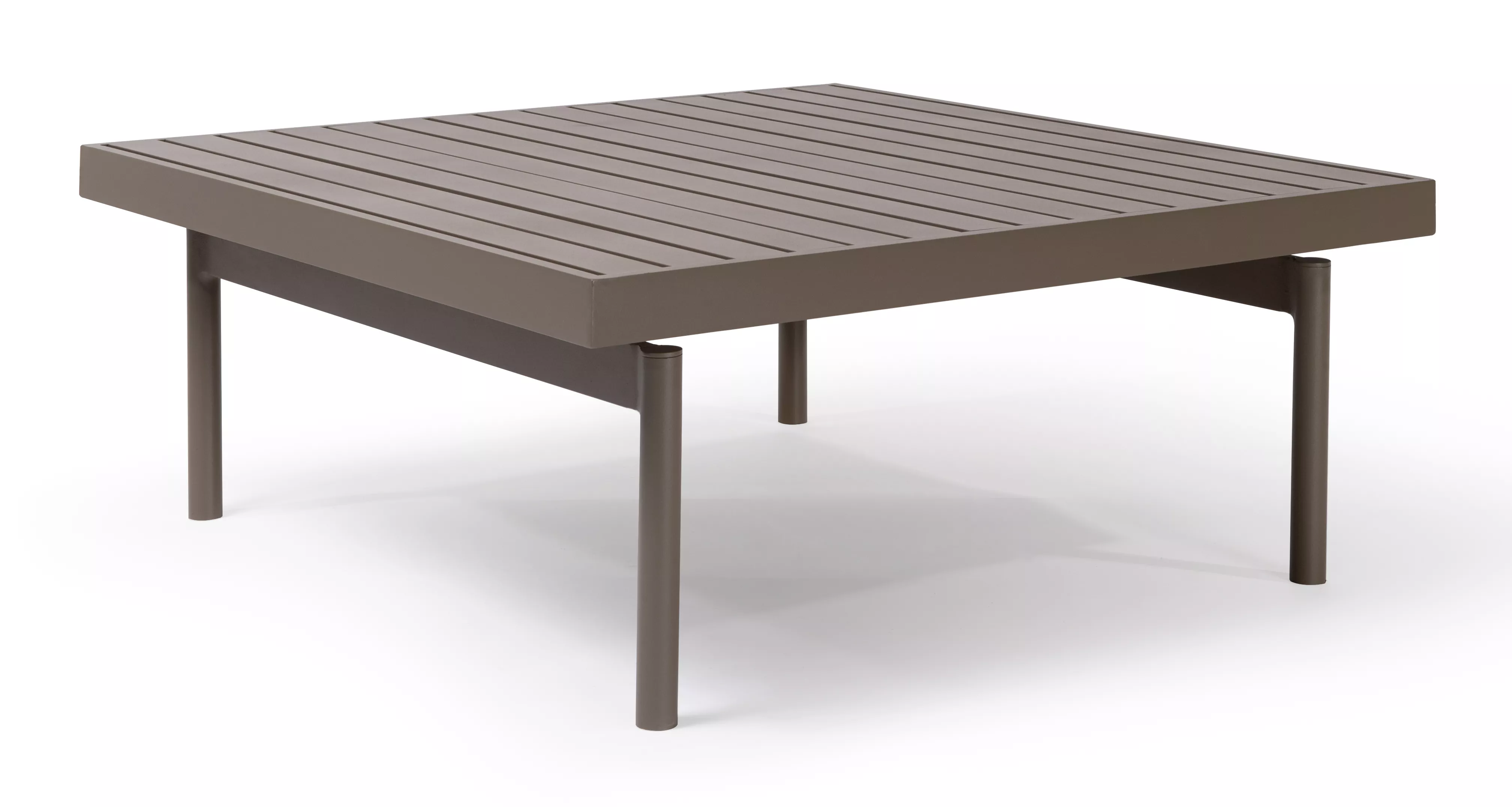 Mesa de Centro Pilotis Quadrada Tampo em Alumínio - Alta