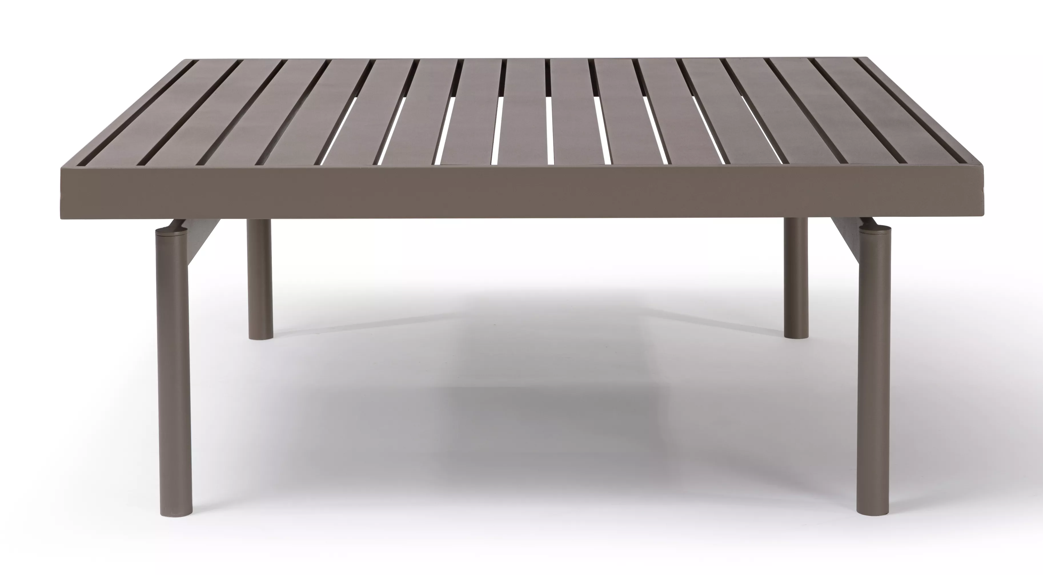 Mesa de Centro Pilotis Quadrada Tampo em Alumínio - Baixo