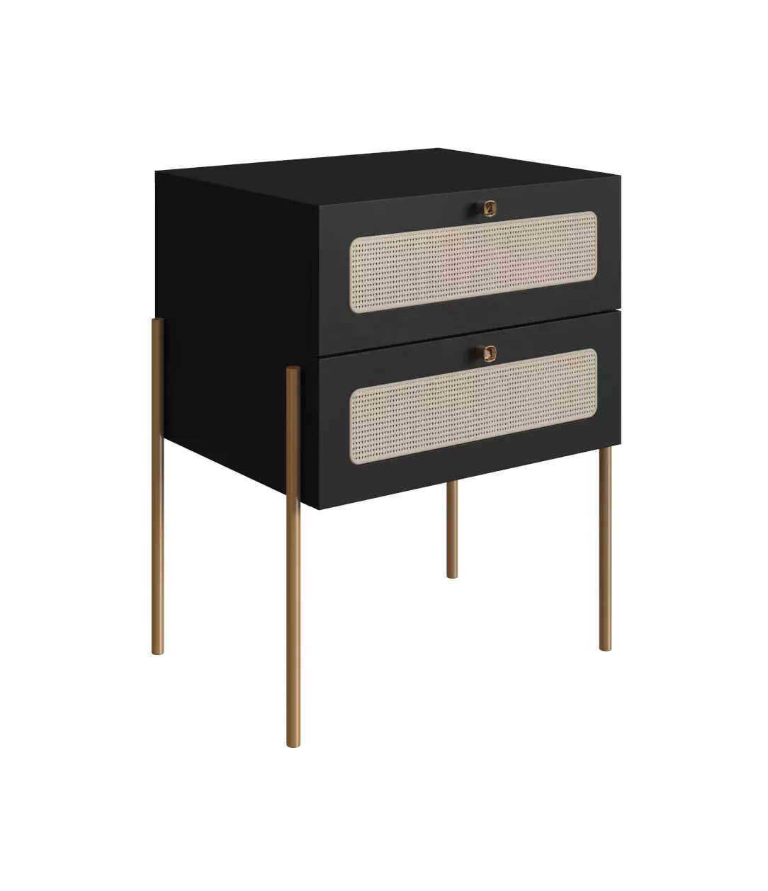 Mesa de Cabeceira Oslo Com 2 Gavetas Pés Metálicos 